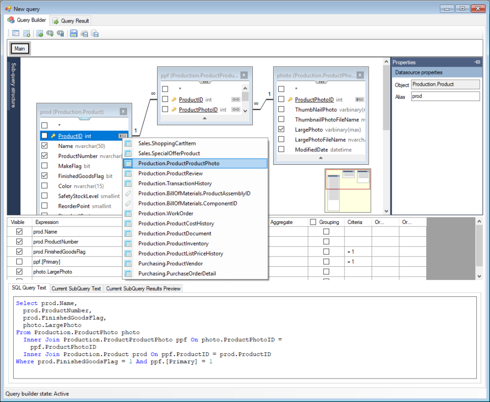 screenshot of Active Query Builder
